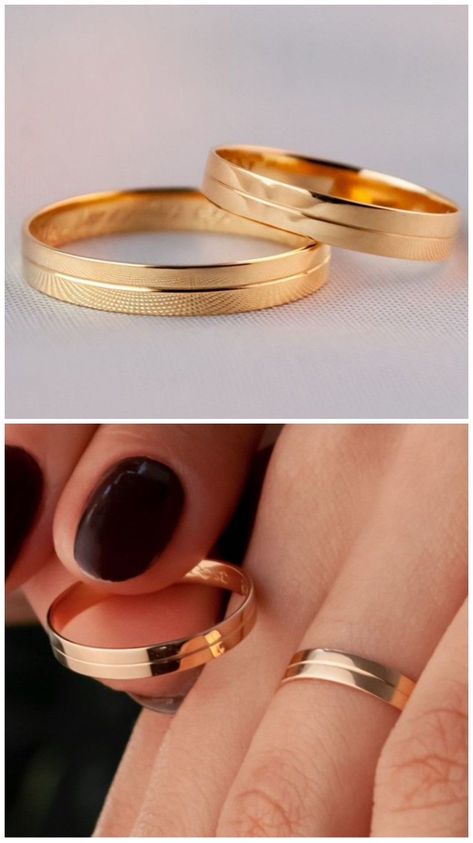 Wedding Jewellery Designs, Couple Ring Design, Engagement Rings Couple, Gold Bangles For Women, Vintage Gold Rings, Gold Rings Simple, Couple Wedding Rings, Gold Chains For Men, Gold Rings Jewelry