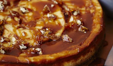 Salted Caramel Cheesecake Recipe by Claire Ptak | Easy Xmas Dessert Tart Cheesecake, Canadian Butter Tarts, Caramel Cheesecake Recipes, Canadian Dessert, Savory Cheesecake, Butter Tart, Salted Caramel Cheesecake, Lemon Bar, Maple Butter