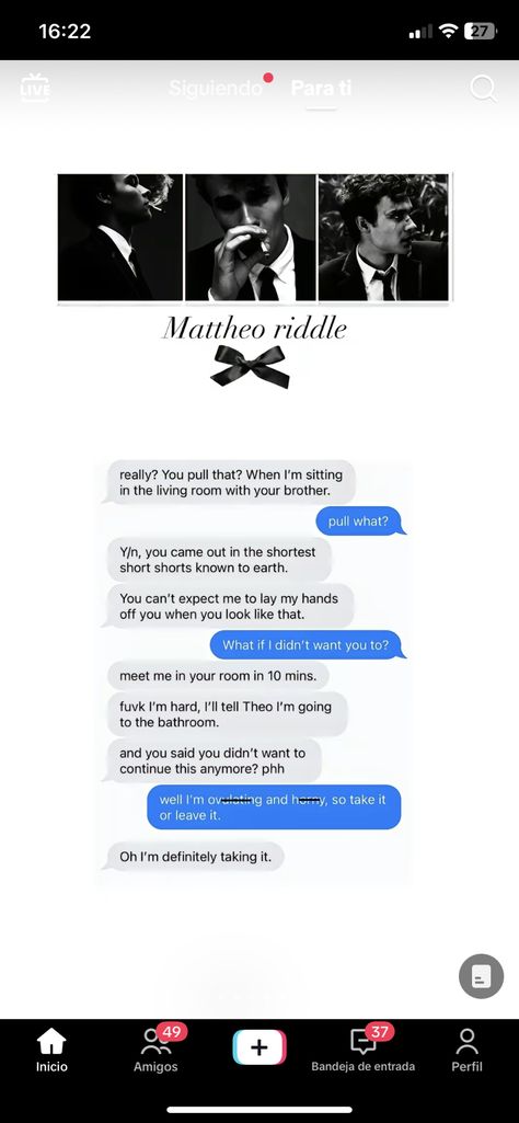 Draco X Yn Spicy Imagine, How Mattheo Riddle Would React Spicy, Mattheo Riddle X Yn Spicy, Mattheo Riddle Text Messages, Mattheo Riddle Texting, Mattheo Riddle Spicy Texts, Mattheo Riddle Spicy, Spicy Texts, Slytherin Group