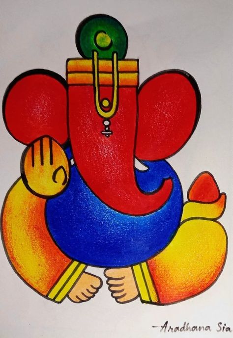 Easy Ganesha Painting For Kids, Ganesh Ji Drawing Easy, Rangoli For Kids, Ganesha Drawing Easy, Ganapati Painting, Ready Rangoli, Ganesh Drawing, Festival Crafts, Festival Drawing