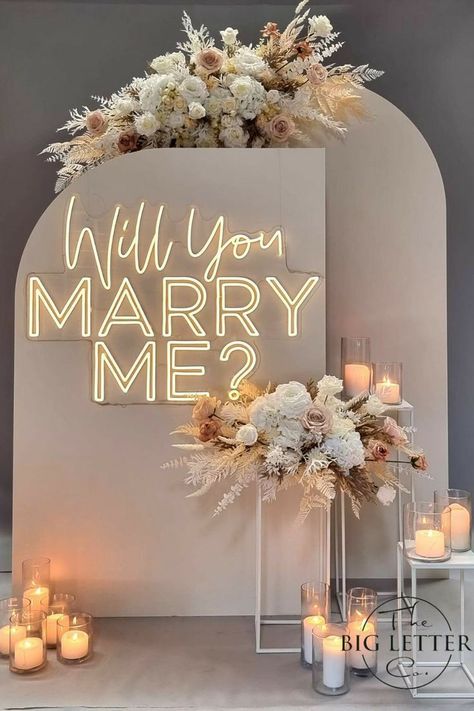 Marry Me Led Lights, Proposal Decorations Outdoor, Proposal Ideas At Home, Wedding Frock Designs, Candle Light Dinner Ideas, Valentine Day Aesthetic, Proposal Setup, Wedding Proposal Ideas Engagement, Aesthetic Valentines Day