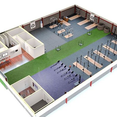 Crossfit Garage Gym, Fitness Design Gym, Sports Training Facility, Gym Architecture, Warehouse Gym, Gym Plans, Boutique Gym, Powerlifting Gym, Dream Gym