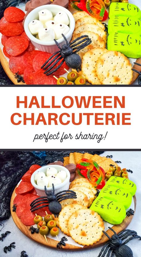 Halloween Charcuterie Board Recipe - 3 Boys and a Dog Pumpkin Scones Recipe, Halloween Charcuterie Board, Halloween Charcuterie, Halloween Themed Food, Pumpkin Scones, Starbucks Pumpkin, Halloween Appetizers, Charcuterie Recipes, 3 Boys