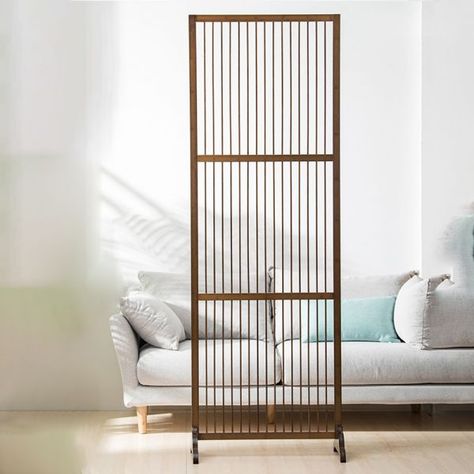 Scandinavian Room Divider Screen in Brown/ Natural Bamboo for Indoor - Walnut 28"L x 81"H Freestanding Wall, Freestanding Room Divider, Scandinavian Room, Wall Divider, Stackable Stools, Bamboo Room Divider, Wood Room Divider, Free Standing Wall, Room Divider Screen