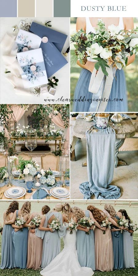 Dusty Blue Coordinating Colors, Light Blue White And Tan Wedding, Beige Blue Wedding Theme, Powder Blue Boho Wedding, Dusty Blue And Taupe Wedding, Dusty Blue And Sand Wedding, Dusty Blue And Burlap Wedding, Dusty Blue Beige Wedding, Powder Blue And Champagne Wedding