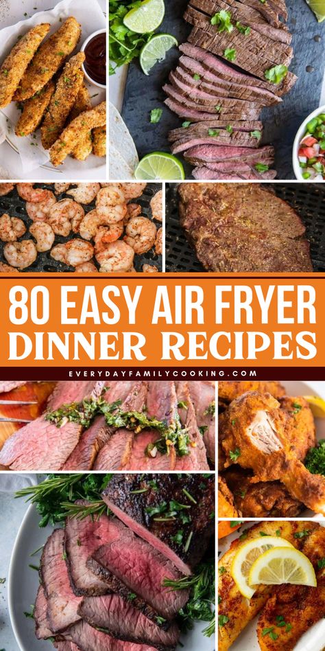 Learn how to make the best air fryer dinner recipes! You’ve finally found the list of easy air fryer recipes that are all made to be downright delicious and simple to make! Check this out for the perfect addition to your simple dinner ideas! Air Fryer Pressure Cooker Recipes, Simple Food Recipes Air Fryer, Ninja Dual Air Fryer Meals, Meat Recipes In Air Fryer, Air Fryer Ideas For Dinner, Dual Air Fryer Recipes Healthy, Air Fryer Main Course Recipes, Air Fryer Weeknight Dinner, Airfryer Beginner