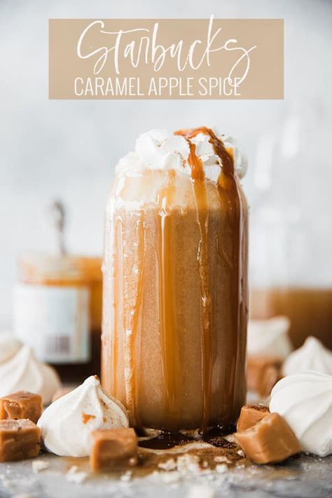 Indulge in the cozy flavors of fall with our Starbucks-inspired Caramel Apple Spice recipe. This delightful drink combines the warmth of cinnamon, the sweetness of caramel, and the crispness of apples for a comforting beverage that's perfect for chilly days. Create this treat at home and savor the season with every sip! Thanksgiving Beverages, Halloween Beverages, Starbucks Caramel Apple Spice, Hot Apple Juice, Copycat Starbucks Drinks, Thanksgiving Punch, Caramel Apple Spice, Caramel Apples Homemade, Cinnamon Caramel