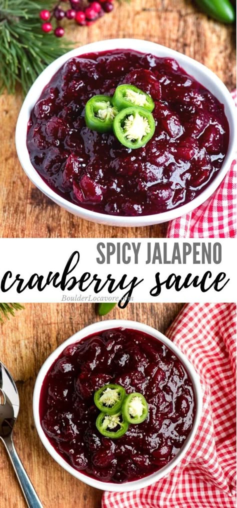 Spicy Cranberry Sauce, Jalapeno Relish, Cranberry Sauce Thanksgiving, Canned Cranberries, Canned Cranberry Sauce, Jalapeno Sauce, Zesty Sauce, Cranberry Chutney, Cranberry Sauce Recipe