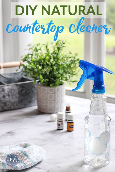 A homemade surface and countertop cleaner made of 82% water! White vinegar is a natural bacteria killer, essential oils add fragrance & freshness. Essential Oil Cleaner, Diy Vinegar, Essential Oils Diy, Counter Cleaner, Diy Cleaner, Homemade Cleaners Recipes, Vinegar Cleaner, Diy Household Tips, Essential Oils Cleaning