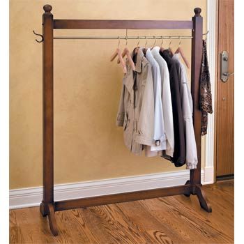 Thinking something like this is a necessary item in a laundry room in my future home. Diy Clothes Rack Wood, White Clothing Rack, Cloth Stand, Bedroom Organizing, Wooden Clothes Rack, Interior Design Indian, Standing Clothes Rack, Diy Clothes Rack, Cozy Bedrooms