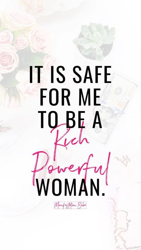 Powerful affirmation from Manifestation Babe Powerful Woman, Motivation Positive, Wealth Affirmations, Abundance Affirmations, Success Affirmations, Manifestation Board, Law Of Attraction Affirmations, Law Of Attraction Quotes, Positive Self Affirmations