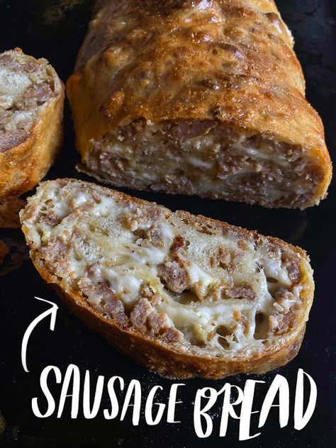 Sausage Bread - Shutterbean Sausage Bread Recipe With Pizza Dough, Sausage Loaf Bread, Italian Sausage Bread Recipe, Sausage Bread With Frozen Bread Dough, Sausage And Cheese Bread, Sausage Bread With Pizza Dough, Italian Sausage Bread, Sausage Stuffed Bread, Sausage Bread Roll