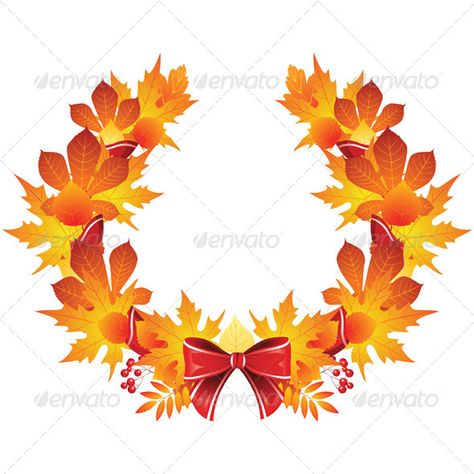 Autumn Wreath  #GraphicRiver         Wreath from autumn leaves. Eps 10 and Ai CS 3 included.     Created: 24May13 GraphicsFilesIncluded: VectorEPS #AIIllustrator Layered: No MinimumAdobeCSVersion: CS3 Tags: aspen #autumn #backgrounds #berry #birch #bow #branch #bright #chestnut #deciduous #decoration #falling #floral #foliage #frame #garland #leaf #maple #nature #october #pattern #plant #ribbon #rowan #season #september #tree #vector #vein #wreath Family Trees Diy, Tree Roots Tattoo, Simple Tree House, Autumn Backgrounds, Willow Tree Wedding, Oak Tree Tattoo, Palm Tree Pictures, Palm Tree Photography, Tree Painting Canvas