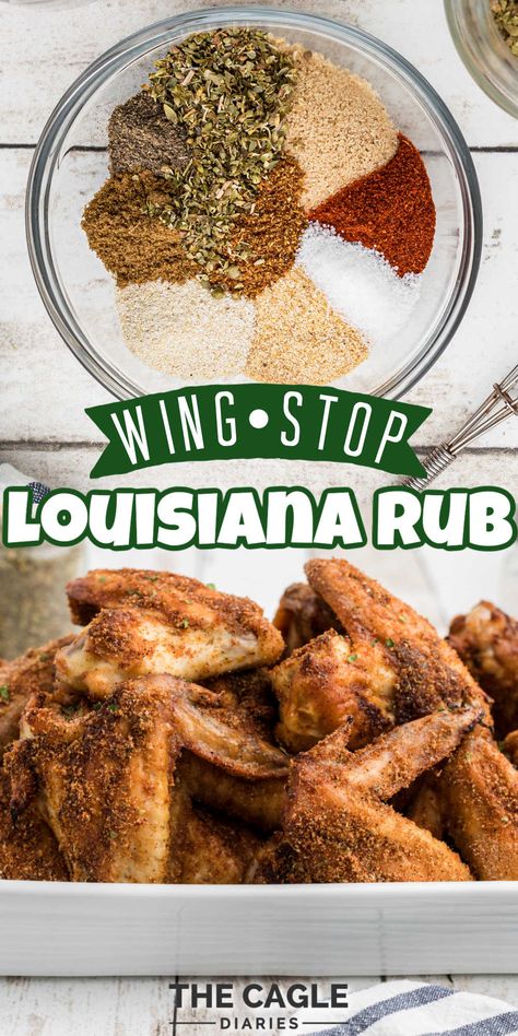 Hot Wings Seasoning Recipe, Wing Stop Louisiana Rub Recipe, Cajun Chicken Wings Dry Rubs, Louisiana Dry Rub Wings Recipe, Wings Rub Recipe, Wingstop Fry Seasoning, Dry Seasoning For Chicken Wings, Louisiana Dry Rub Wingstop, Chicken Wings Dry Rub Recipes