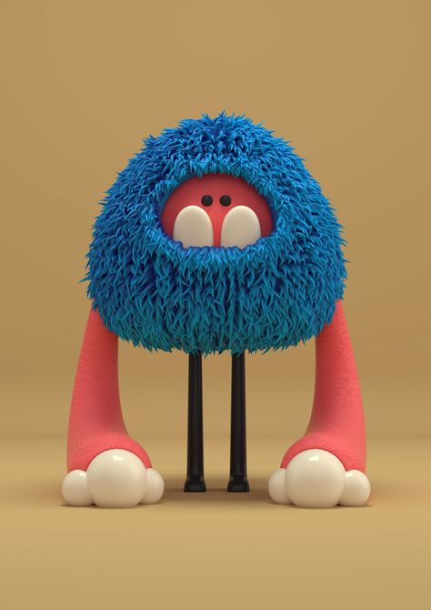 Cinema 4d Character, 3d Monster, Big Monster, Clay Monsters, 3d Toys, Art Toys Design, 4 By 4, Toyota 4, 3d Artwork