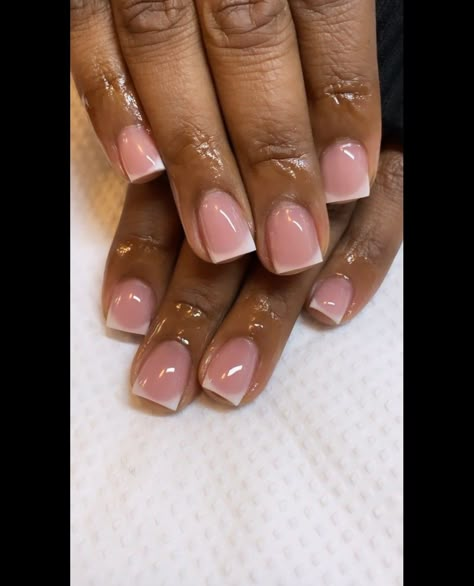 Sns Short Nails Natural, Valentines Day Pedicure, Nude Pink Nails Black Women, Valentines Day Nails Natural, Short French Tip Acrylic Nails On Dark Skin, Acrylic Overlay Nails Short Natural, Short Cute Nails Black Women Pink, Natural Pink Nails Black Women, Gel Overlay Nails Natural Short