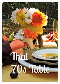 Words on Wheels: That '70s Table 1970s Table Setting, 70s Dinner Party Table Settings, 70s Tea Party, 60s Table Setting, 70s Table Decor, 70s Table Setting, 70s Tablescape, Retro Table Decor, 70s Table Decorations