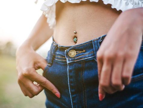 How to Clean a Belly Button Piercing in 3 Easy Steps | Skincare.com Infected Belly Button, Piercing Styles, Belly Button Piercings, Steps Skincare, Button Piercing, Types Of Jewelry, Barbell Piercing, Navel Jewelry, Piercing Aftercare