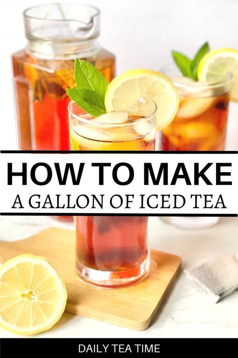 Gallon Iced Tea Recipe, Sweet Tea For A Crowd, How To Brew Tea, How To Make Tea In Microwave, Brewing Tea How To, Large Batch Iced Tea, How To Make Homemade Tea, Brewed Tea Recipes, How To Make Sweet Tea With Tea Bags