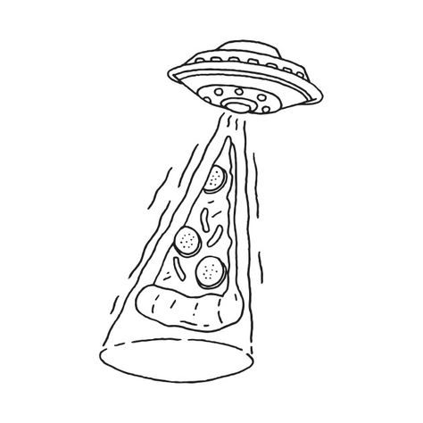 Check out this awesome 'UFO+and+pizza+unique+alien+design' design on @TeePublic! Pizza Tattoo, Ufo Tattoo, Planet Drawing, Pizza Art, Line Art Vector, Dope Cartoon Art, Flash Art, Chalk Art, Art Drawings Simple