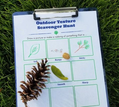 Outdoor Texture Scavenger Hunt for Kids | FREE printable! Nature Science Activities, Outdoor Science Experiments, Nature Unit Study, Nature Scavenger Hunt Printable, Forest Activities, Outdoor Science, Christmas Science Experiments, Outdoor Water Activities, Outdoor Learning Activities