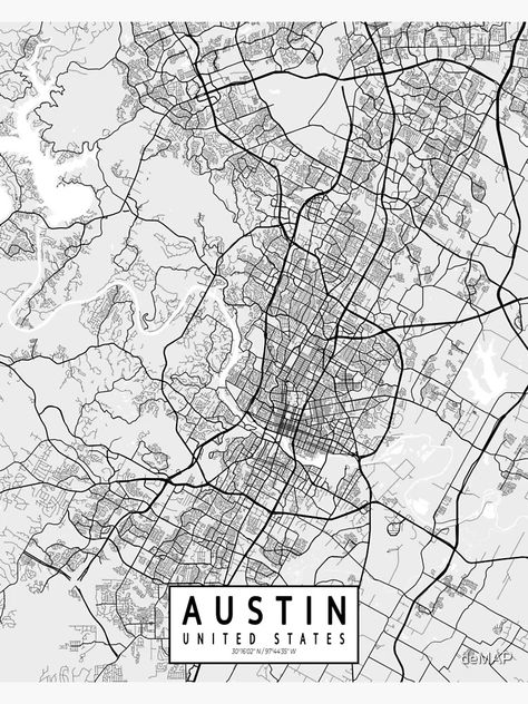 Austin Map, Map Of Texas, Light City, City Layout, Texas Map, Poster City, Etsy Ideas, Usa Map, Texas Usa