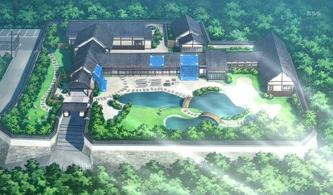 Japanese Clan House, Japanese Manor Floor Plan, Japanese Compound Anime, Demon Slayer Estate Ideas, Mansions In Japan, Japanese Big House, Traditional Japanese Mansion Floor Plans, Japanese European House, Japanese Estate Layout