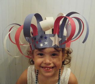 4th of July Hat- Great display of stars and stripes Preschool Hat, Fourth Of July Crafts, Patriotic Hats, 4th Of July Crafts, 4th July Crafts, Summer Preschool, Crazy Hats, Patriotic Crafts, Flag Day