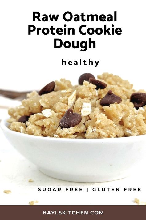 Single Serving Protein Cookie Dough, Low Calorie High Protein Cookie Dough, Protein Oatmeal Cookie Dough, Oatmeal Cookie Dough Edible, Protein Girlies, Cookie Dough Gluten Free, Protein Cookie Dough Recipe, Edible Dough, Oatmeal Protein Cookies