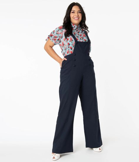 Overalls Outfit Vintage, Plus Size Overalls Outfit, 1950s History, Pinafore Pants, Plus Size Vintage Fashion, Plus Size Overalls, Vintage Fashion 70s, 70s Inspiration, Disco Diva