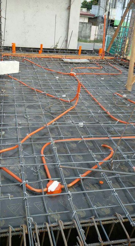 Under floor conduit for electric cables Electrical Conduit Ideas, Inside Building, Refrigeration And Air Conditioning, Electrical Conduit, House Wiring, House Plan Gallery, Electrical Wiring, Ac Power, Electronics Projects