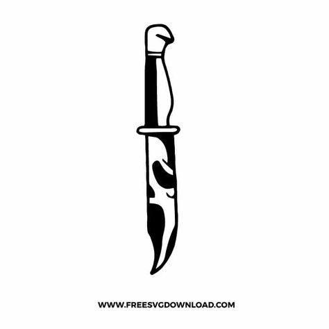 Scream Tattoo Ghostface Knife, Easy Knife Tattoo, Scream Svg Free, Simple Scream Tattoo, Ghost Face Knife Tattoo Ideas, Ghostface Knife Drawing, Scream Knife Drawing, Ghostface Silhouette, Scream Cricut