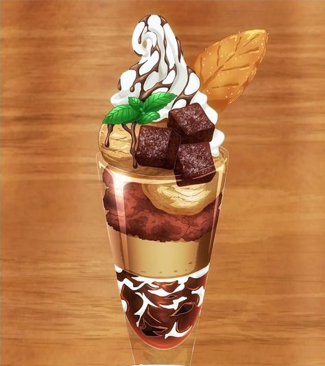 Restaurant To Another World Anime Food, Anime Food Desserts, One Piece Food, Anime Desserts, Anime Chocolate, Anime Drinks, Restaurant To Another World, Anime Cafe, Dessert Icon