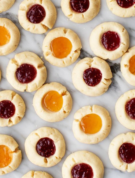 Thumbprint Cookies Recipe - Love and Lemons Best Thumbprint Cookies, Lemons Recipes, Festive Holiday Desserts, Jam Thumbprint Cookies, Thumbprint Cookies Recipe, Jam Cookies, Ginger Bread Cookies Recipe, Favorite Cookie Recipe, Filled Cookies