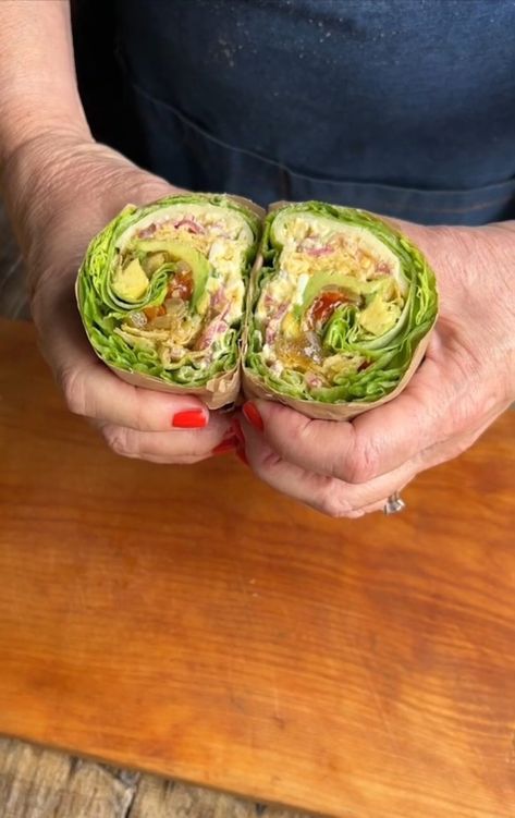 You Have To Try Teri's Viral BLT Lettuce Wraps Now! @nocrumbsleft Blt Lettuce Wraps, Marinated Red Onions, Egg Salad Wrap, Bacon Lettuce Wraps, Bacon Egg Salad, Protein Foods List, Salad Wrap, Salad Lettuce, Citrus Dressing