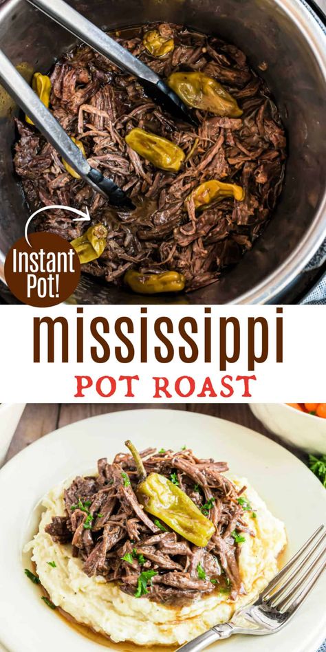 Instant Pot Mississippi Pot Roast Mississippi Chuck Roast, Instant Pot Mississippi Roast, Roast Instant Pot, Instant Pot Roast, Mississippi Roast Recipe, Mississippi Pot, Mississippi Roast, Mississippi Pot Roast, Carb Dinner