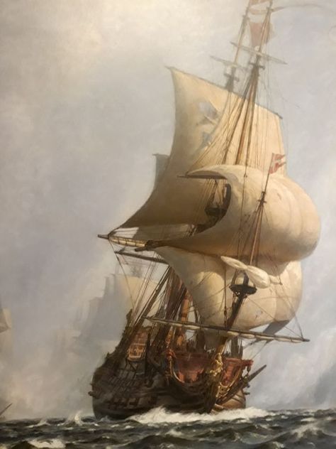 Age Of Sail Ships, 18th Century Ship, Old Sailing Ships Paintings, 1600s Pirate, 1600s Paintings, Anglo Dutch Wars, Age Of Sail, Sail Ships, Ship Sails