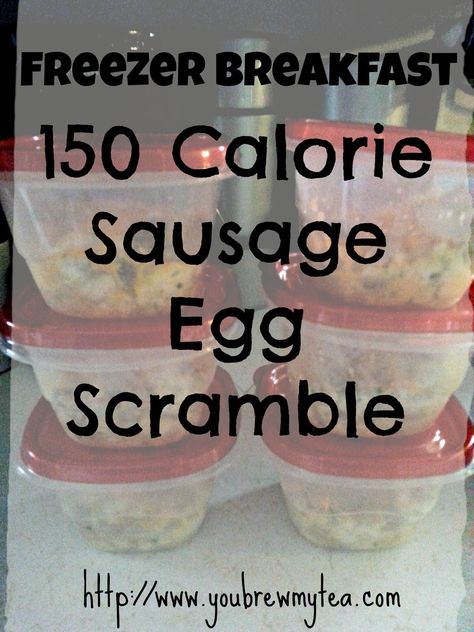 Low Cal Breakfast, Ground Sausage Recipes, Breakfast Eggs Scrambled, Eggs Scrambled, Egg Scramble, Low Calorie Breakfast, 100 Calorie, Breakfast Eggs, Freezer Breakfast