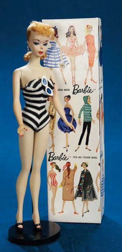 Ruth Handler, Ponytail Barbie, Fabulous 50s, Original Barbie, Quilts Vintage, Blonde Ponytail, Black And White Swimsuit, Felted Animals, Rag Dolls