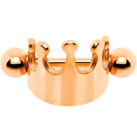 16 Gauge 1/4" Rose Gold PVD Regal Crown Helix Cuff Cartilage Earring Cute Cartilage Earrings, Piercing Accessories, Cartilage Ear Cuff, Fake Gauge Earrings, Simple Studs, Ear Piercings Helix, Meteorite Jewelry, Silver Crystal Earrings, Fake Earrings