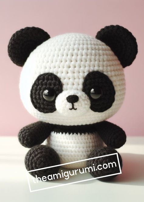 Free Crochet Cute Panda Amigurumi Pattern Panda Bear Crochet Pattern Free, Crochet Stuff Toy, Crochet Panda Pattern Free Amigurumi, Crochet Panda Pattern Free, Crochet Small Amigurumi, Panda Amigurumi Free Pattern, Crochet Panda Pattern, Amigurumi Panda, Soft Toys Making