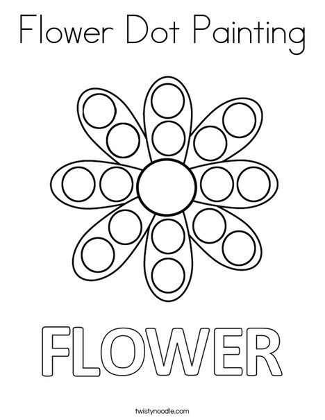 Flower Dot Painting Coloring Page - Twisty Noodle Preschool Flower Coloring Pages, Flower Do A Dot Printables Free, Free Flower Printables For Preschool, Flower Activity For Toddlers, Flower Coloring Sheets Free Printable, Free Dot Painting Printable, Dot Coloring Pages Free Printable, Preschool Coloring Sheets Free Printable, Dot Painting For Kids