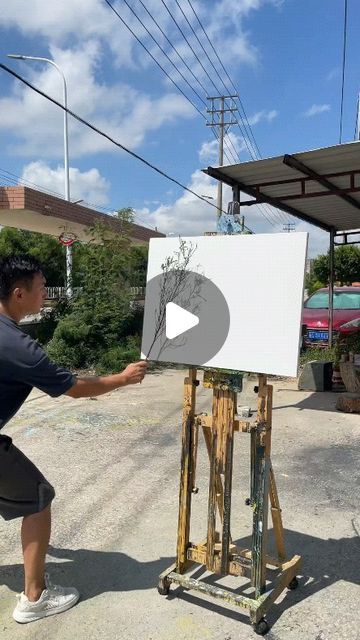 Art Tiktok on Instagram: "Steps for Creating a Painting with Tree Branches  	1.	Choose Your Surface The paint typically used for this technique is acrylic. You can work on either a canvas or regular sketch paper or cardboard. However, I recommend starting with paper first and then moving on to canvas once you’re comfortable. 	2.	Prepare the Branches Before using the tree branches, trim them to create a relatively flat surface. This will help reduce the chances of unwanted paint smudging when the branch comes into contact with the canvas. 	3.	Apply Paint to the Branches Be careful not to overload the branches with paint. Instead of dipping the branch directly into the paint, use a brush to apply paint onto the branch. This will give you better control over the amount of paint and the effect Painted Branches, Tree Painting Canvas, Fairy Garden Crafts, Artwork Ideas, Sketch Paper, Shooting Sports, Beginner Painting, Types Of Painting, Tree Branch