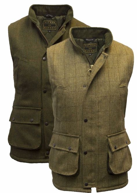 Mens Derby Tweed Shooting Hunting Bodywarmer Waistcoat Gilet XXS-4XL SAGE Hunting Fashion, Pattern Outer, Dark Sage, Outer Jacket, Hunting Jackets, Quilted Pattern, Men's Coats & Jackets, Gentleman Style, Kilt