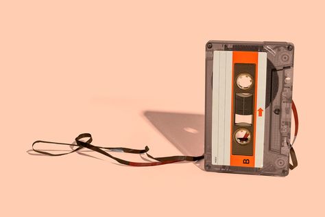 Old school cassette tape on a peach background  | premium image by rawpixel.com / Jira 80s Pics, Mixtape Art, Fruit Doodle, Aesthetic 80s, Typography Design Quotes, Tape Cassette, Peach Background, Tape Art, Yt Channel