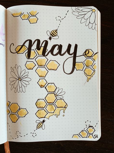 May Scrapbook Page, Journal Month Page May, May Title Page, May Journal Spread, May Journal Page, Monthly Book Journal Spreads, Bujo May Cover Page, Bullet Journal Mars, May Bullet Journal Cover Ideas