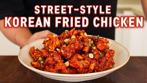 Sweet and Spicy Korean Fried Chicken (Dakgangjeong) Hotteok Recipe, Crispy Korean Fried Chicken, Fried Chicken Coating, Piped Cake, Japanese Potato Salad, Soy Free Desserts, Savory Gluten Free, Korean Fried Chicken Recipe, Beef Fried Rice