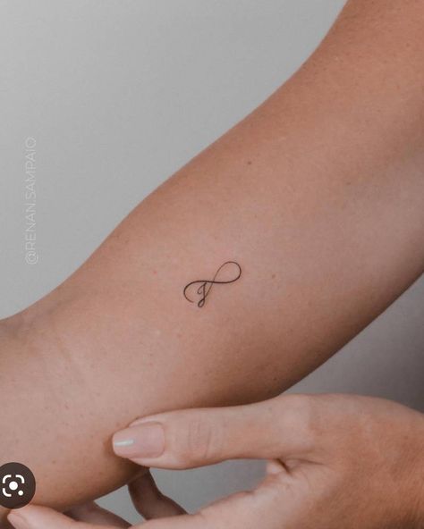 Initial J Tattoo, Initials Tattoos For Women, J Initial Tattoo, Letter Tattoos On Hand, Letter J Tattoo, Small Infinity Tattoos, Monogram Tattoo, Infinity Symbol Tattoo, J Tattoo