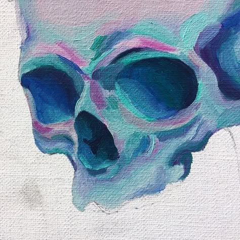 Skull Painting, Pink Paint, Arte Sketchbook, Arte Inspo, A Skull, Skull Art, 그림 그리기, Art Sketchbook, Painting Inspiration