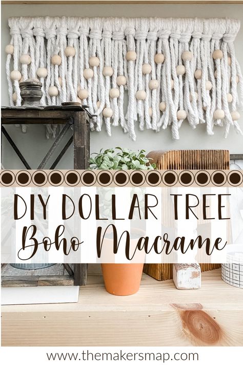 DIY Mop String Macrame Decor - Easy Decor DIY Tutorial Where To Hang Macrame, Diy Bohemian Decor Crafts Living Room, Yarn Curtains Diy, Homemade Macrame Wall Hangings, Macrame Classroom Decor, Diy Macrame Home Decor, Diy Boho Wall Decor Bedroom, Diy Boho Bathroom Decor, Diy Boho Macrame Wall Hanging